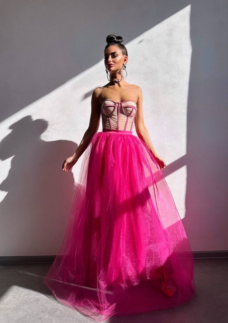 Комплект: корсет бюстьє декорований стразами + пишна спідниця максі  Ручна робота  Комплект: корсет бюстьє декорований стразами + пишна спідниця максі  Ручна робота  | PUSHKA SHOP