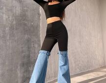 Штани-кльош  з металевими застібками   Штани-кльош  з металевими застібками   | PUSHKA SHOP