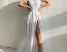 Платье-макси из сетки   с блестками  Платье-макси из сетки   с блестками  | PUSHKA SHOP