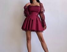 Сукня з корсетом декорована мереживом  Сукня з корсетом декорована мереживом  | PUSHKA SHOP