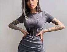 Сукня-міні  з елементами корсету  Довжину спідниці можна регулювати  | PUSHKA SHOP