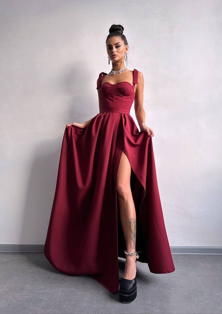 Сукня максі із чашечками та корсетним верхом | PUSHKA SHOP