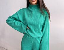 Повсякденний костюм із теплого трикотажу-рубчика Повсякденний костюм із теплого трикотажу-рубчика | PUSHKA SHOP