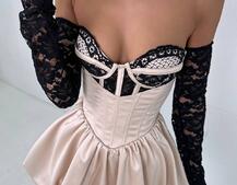 Комплект: мереживний корсет бюстьє + корсетна спідниця Комплект: мереживний корсет бюстьє + корсетна спідниця | PUSHKA SHOP