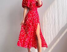 Сукня -міді зі шнурівкою на спинці та розрізом на ніжці Сукня -міді зі шнурівкою на спинці та розрізом на ніжці | PUSHKA SHOP