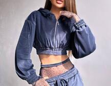 Велюровий комплект декорований стразами( бомбер+ рукавички+ штани + трусики) Велюровий комплект декорований стразами( бомбер+ рукавички+ штани + трусики) | PUSHKA SHOP