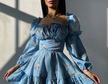 Квіткова сукня з воланами та шнуровкою по спинці Квіткова сукня з воланами та шнуровкою по спинці | PUSHKA SHOP