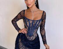 Мереживна сукня міні зі шлейфом Мереживна сукня міні зі шлейфом | PUSHKA SHOP