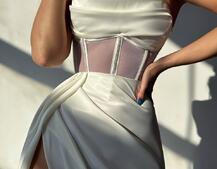 Комплект: корсет, декорований стразами + спідниця максі з драпіруванням  Комплект: корсет, декорований стразами + спідниця максі з драпіруванням  | PUSHKA SHOP