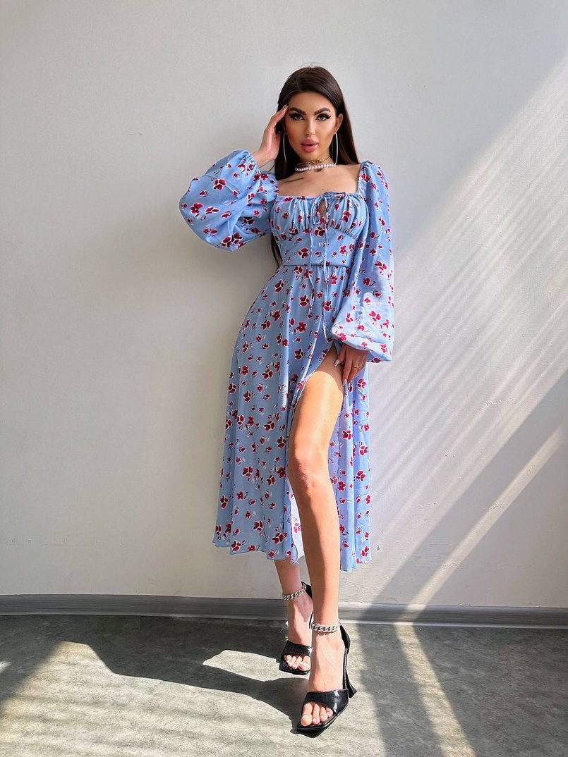 Сукня міді з квітковим принтом  Сукня міді з квітковим принтом  | PUSHKA SHOP