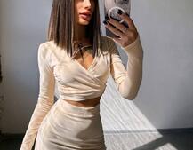 Оксамитовий комплект, декорований бахромою зі страз Оксамитовий комплект, декорований бахромою зі страз | PUSHKA SHOP