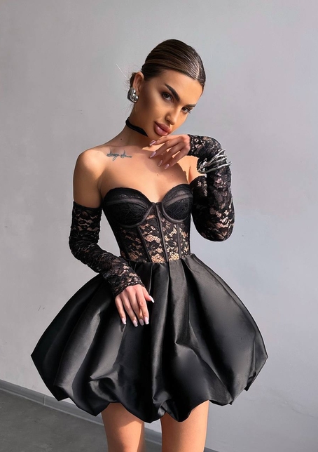 Комплект : мереживний корсет  з чашечками+ спідниця балон  | PUSHKA SHOP