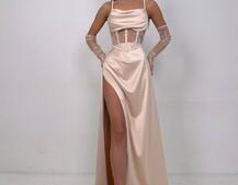 Комплект: корсет+ рукавички + спідниця максі | PUSHKA SHOP