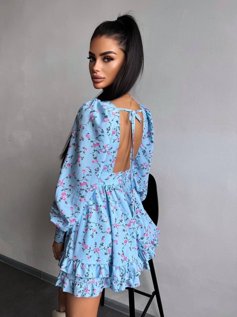 Сукня міні з пишною спідницею та драпіруванням на талії Сукня міні з пишною спідницею та драпіруванням на талії | PUSHKA SHOP