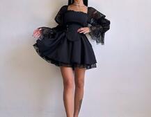 Сукня з корсетом декорована мереживом  Сукня з корсетом декорована мереживом  | PUSHKA SHOP