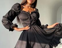 Платье с чашечками и пышной юбкой с оборками   Платье с чашечками и пышной юбкой с оборками   | PUSHKA SHOP