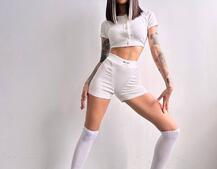 Комплект: топ на ґудзиках + велосипедки Комплект: топ на ґудзиках + велосипедки | PUSHKA SHOP