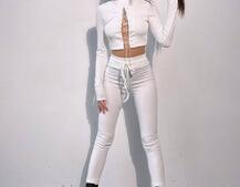 Костюм:  легінси та топ з шнурівкою зі страз Костюм:  легінси та топ з шнурівкою зі страз | PUSHKA SHOP