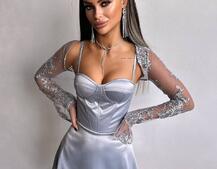 Атласна корсетна сукня-бюстьє + мереживне болеро | PUSHKA SHOP