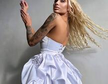 Комплект: корсет з  + спідниця декорована трояндами  Комплект: корсет з  + спідниця декорована трояндами  | PUSHKA SHOP