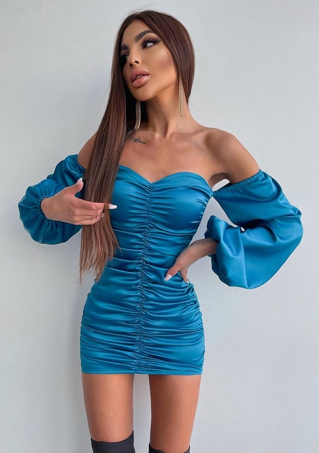 Атласна сукня з драпіруванням Атласна сукня з драпіруванням | PUSHKA SHOP