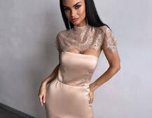 Елегантна сукня максі з мереживом | PUSHKA SHOP