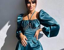 Сукня з корсетом, декорованим бахромою зі страз Ручна робота  Сукня з корсетом, декорованим бахромою зі страз Ручна робота  | PUSHKA SHOP