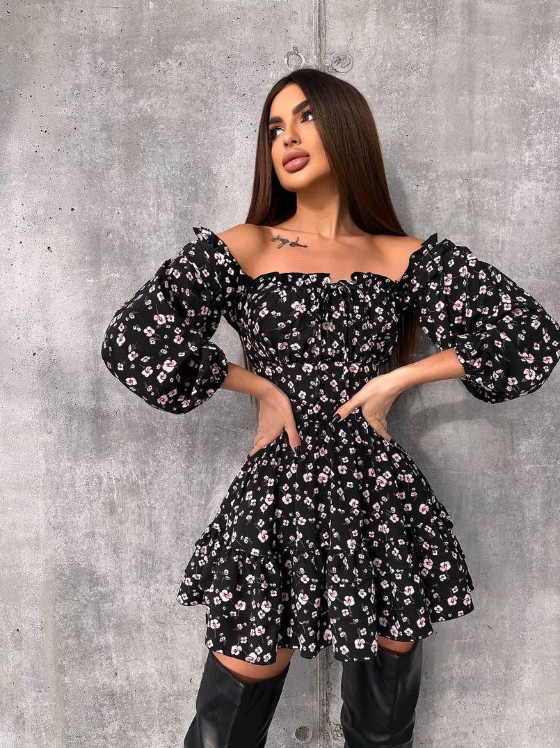 Сукня з воланами та шнурівкою  по спинці Сукня з воланами та шнурівкою  по спинці | PUSHKA SHOP