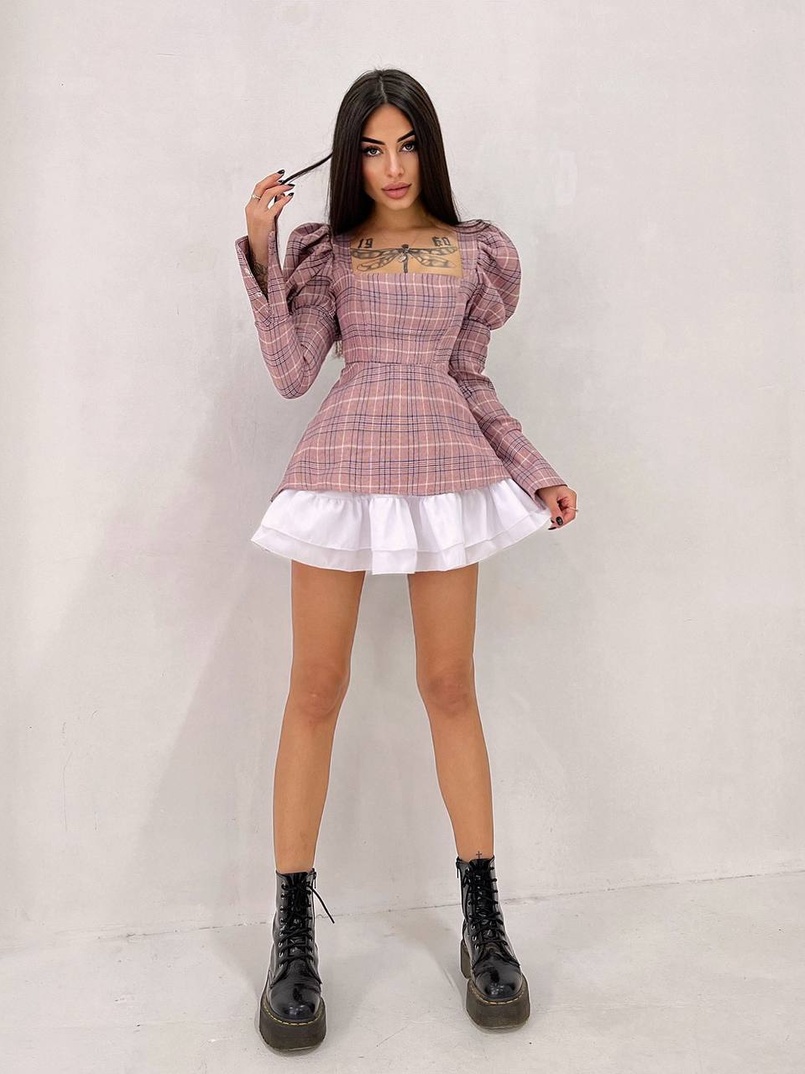 Сукня з об'ємними рукавами + спідниця з воланами Сукня з об'ємними рукавами + спідниця з воланами | PUSHKA SHOP