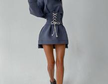 Худи на флисе + корсет на шнуровке  Худи на флисе + корсет на шнуровке  | PUSHKA SHOP