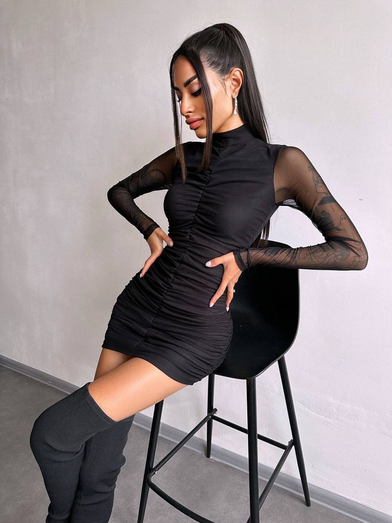 Сукня міні з драпіруванням  Сукня міні з драпіруванням  | PUSHKA SHOP