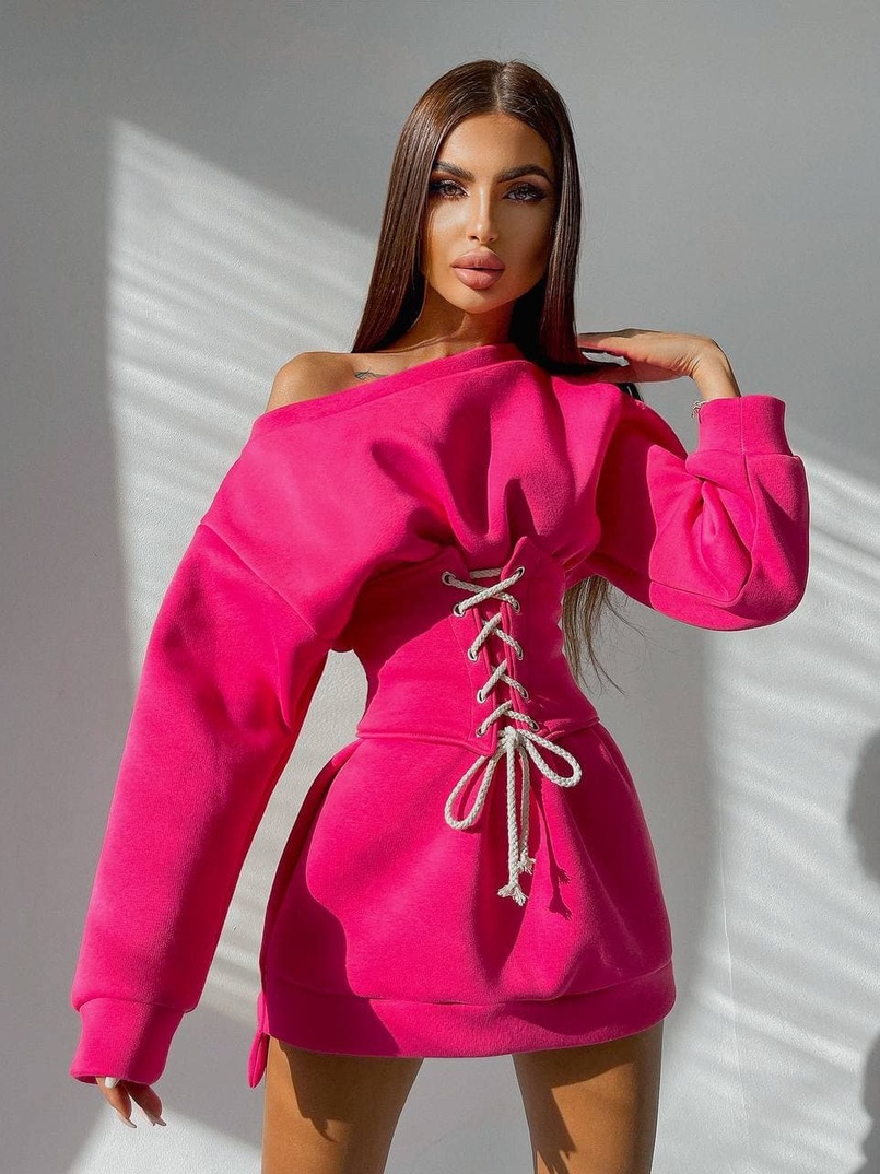 Худи на флисе + корсет на шнуровке  Худи на флисе + корсет на шнуровке  | PUSHKA SHOP