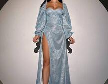 Сяючий комплект: корсет  + спідниця  максі з драпіруванням | PUSHKA SHOP