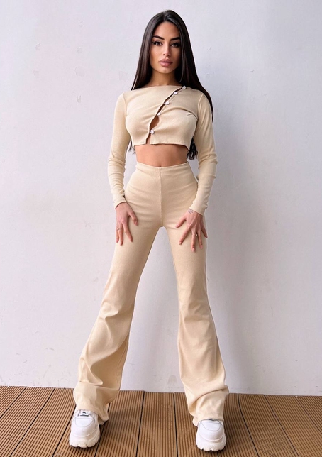 Комплект : штани кльош і топ на ґудзиках   | PUSHKA SHOP