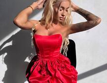 Комплект: корсет з  + спідниця декорована трояндами  Комплект: корсет з  + спідниця декорована трояндами  | PUSHKA SHOP