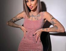 Сукня із сітки зі стразами на трикотажній підкладці  Сукня із сітки зі стразами на трикотажній підкладці  | PUSHKA SHOP