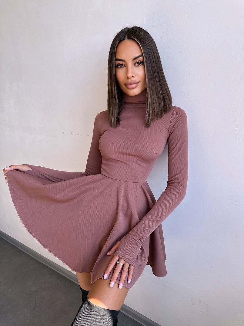 Сукня міні зі спідницею-сонцем  | PUSHKA SHOP