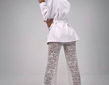 Комплект: мереживний корсет бюстьє + штани + піджак  Комплект: мереживний корсет бюстьє + штани + піджак  | PUSHKA SHOP