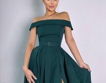 Сукня максі з відкритими плечима  | PUSHKA SHOP