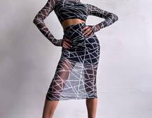 Комплект: топ + спідниця міді   | PUSHKA SHOP