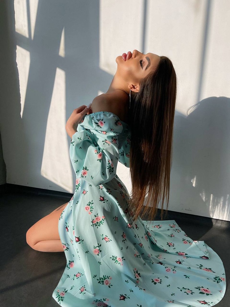 Сукня міді з квітковим принтом  Сукня міді з квітковим принтом  | PUSHKA SHOP