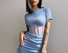 Сукня-міні  з елементами корсету  Довжину спідниці можна регулювати  | PUSHKA SHOP