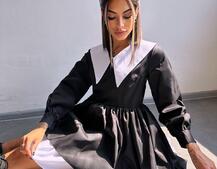 Котонова сукня з комірцем + бант  Котонова сукня з комірцем + бант  | PUSHKA SHOP