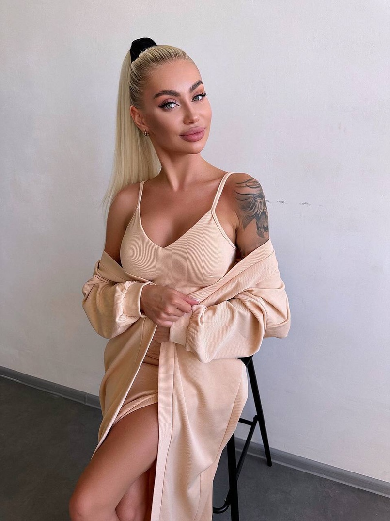 Комплект: сукня з філіжанками + кардиган максі з теплого рубчика  Комплект: сукня з філіжанками + кардиган максі з теплого рубчика  | PUSHKA SHOP