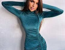 Оксамитова сукня  із зав'язкою на ніжку з трояндою | PUSHKA SHOP