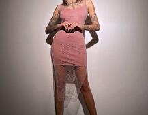 Сукня із сітки зі стразами на трикотажній підкладці  Сукня із сітки зі стразами на трикотажній підкладці  | PUSHKA SHOP