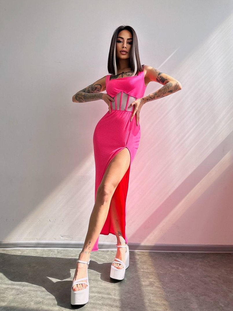 Сукня-міді  з елементами корсету   Сукня-міді  з елементами корсету   | PUSHKA SHOP