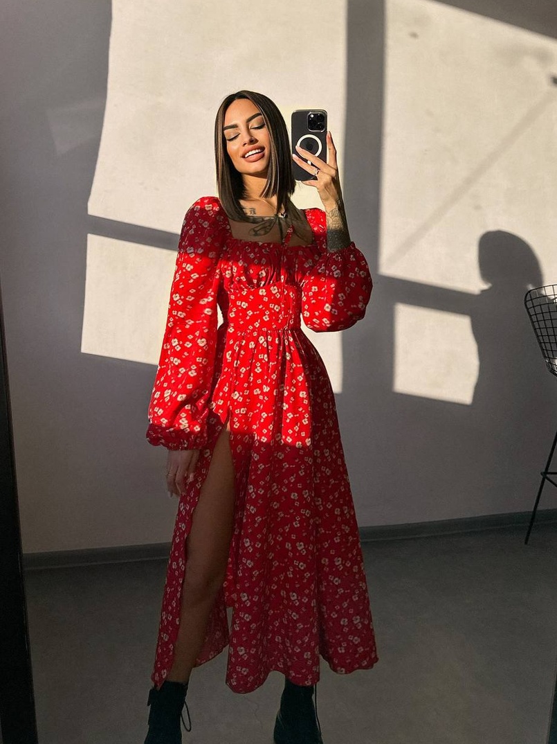 Улюблена сукня-міді зі шнурівкою на талії  Улюблена сукня-міді зі шнурівкою на талії  | PUSHKA SHOP