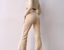 Комплект : штани кльош і топ на ґудзиках   Комплект : штани кльош і топ на ґудзиках   | PUSHKA SHOP