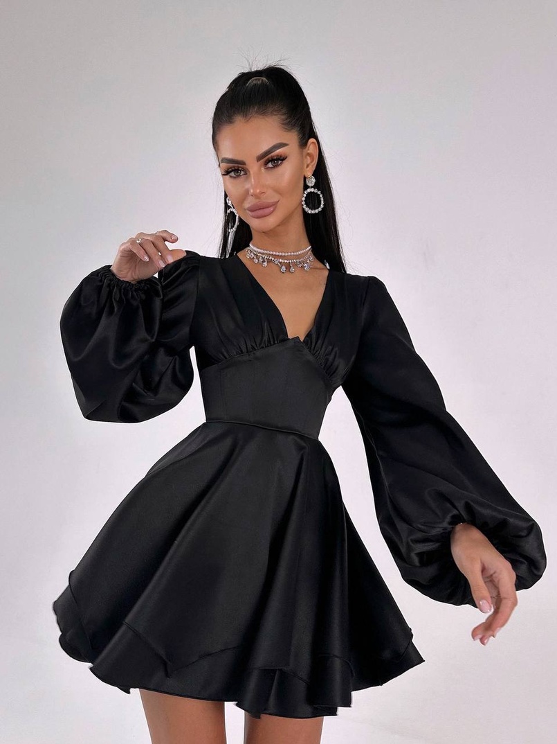 Атласна корсетна сукня  з пишною подвійною спідницею  Атласна корсетна сукня  з пишною подвійною спідницею  | PUSHKA SHOP